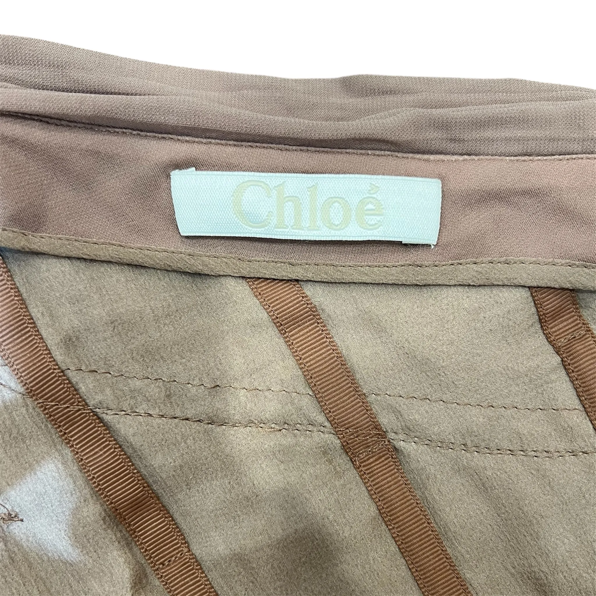 Chloé S/S 2011 Mocha Pleated Georgette One Shoulder Goddess Gown