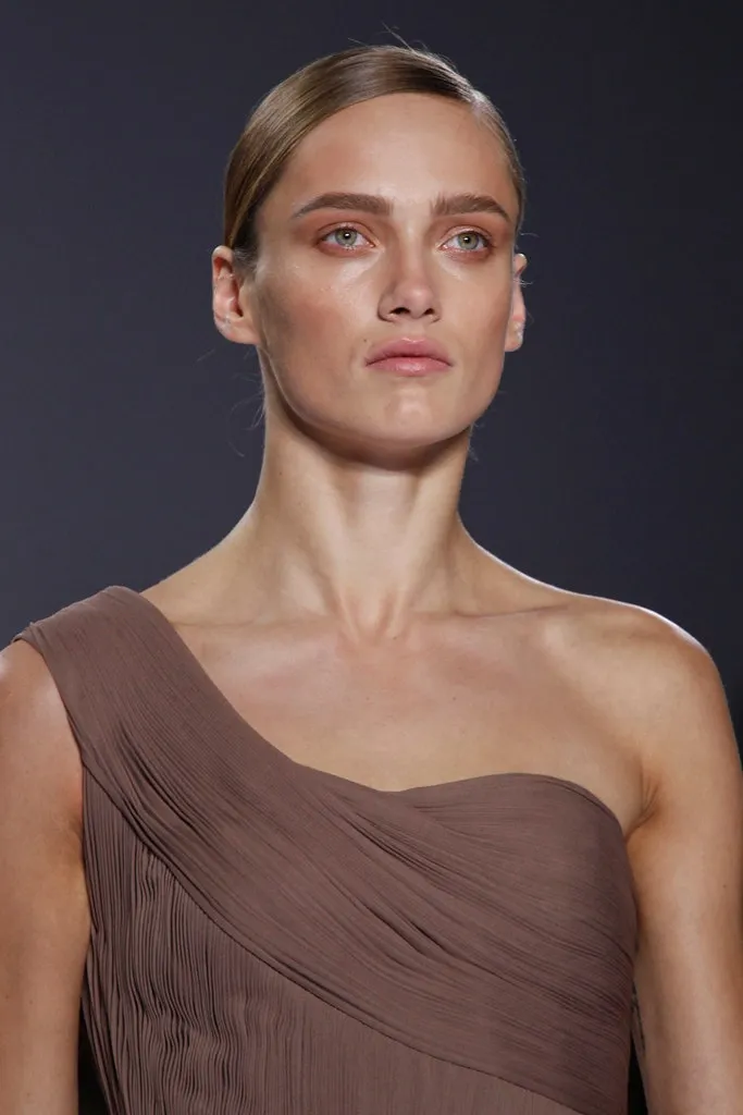 Chloé S/S 2011 Mocha Pleated Georgette One Shoulder Goddess Gown