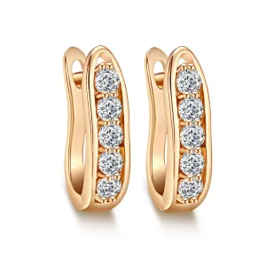 Clear Cubic Zirconia & 18K Gold-Plated Huggie Earrings