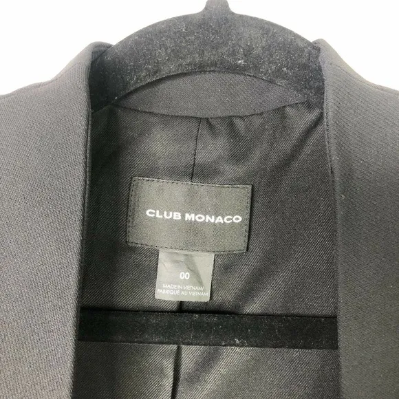 Club Monaco Classic Structured Blazer One Button Lined Career Black Size 00