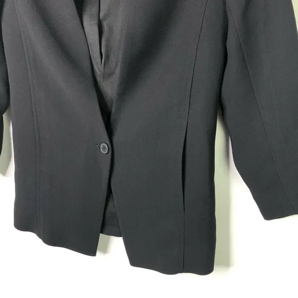 Club Monaco Classic Structured Blazer One Button Lined Career Black Size 00