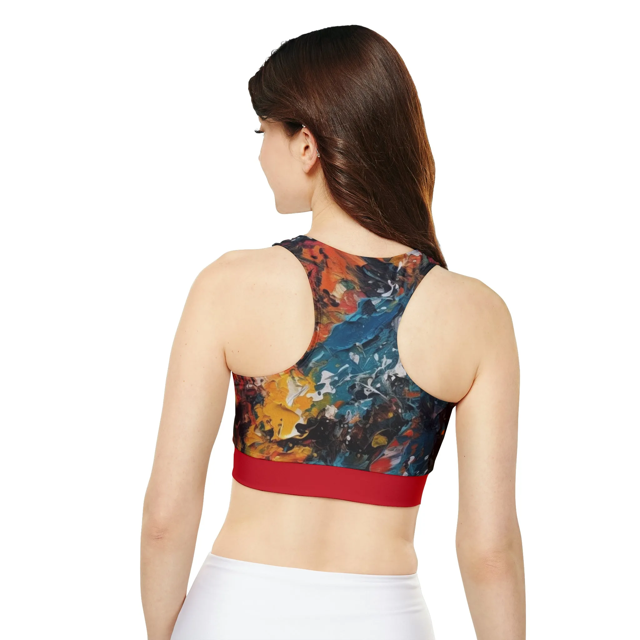Colorful Canvas Fully Lined, Padded Sports Bra