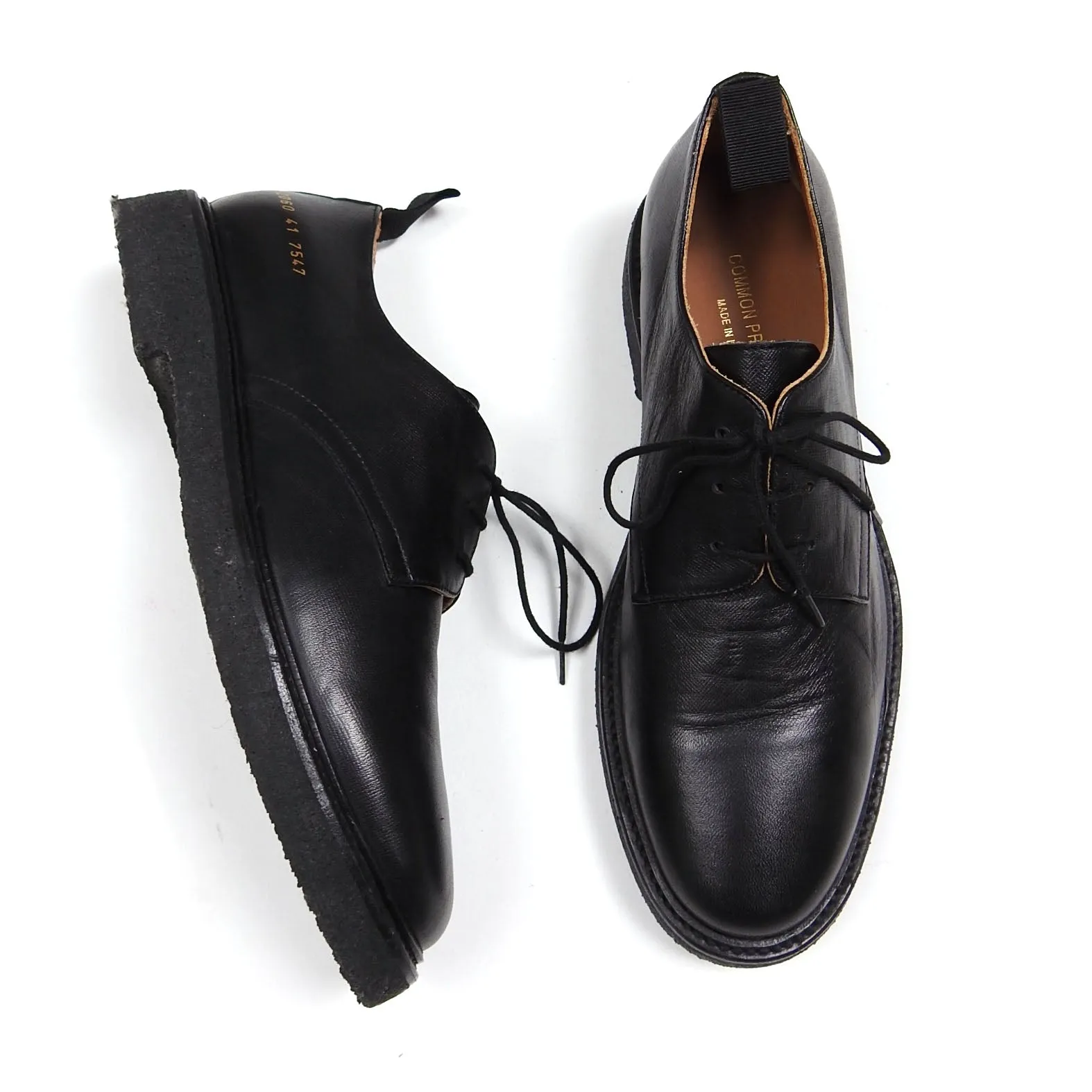 Common Projects Black Crep Sole Derby Size 41