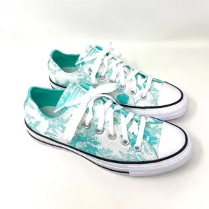 Converse Women's Size 571388F CTAS OX ELECTRIC AQUA WHITE Canvas Low Top Sneaker