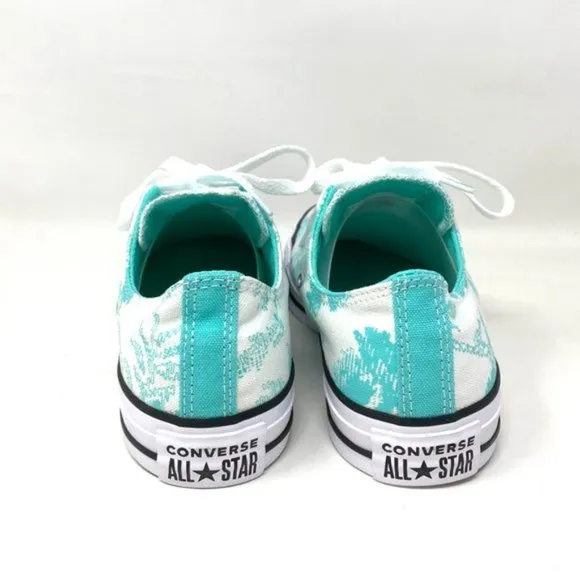 Converse Women's Size 571388F CTAS OX ELECTRIC AQUA WHITE Canvas Low Top Sneaker