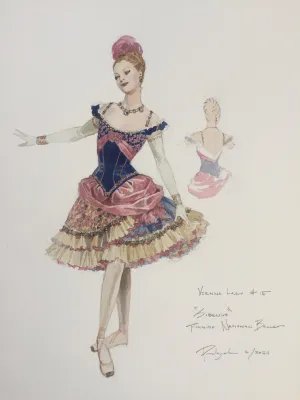 Costume Sketch for Vienna Lady #15 , by Robert Perdziola  for"SIBELIUS" Finnish National Ballet