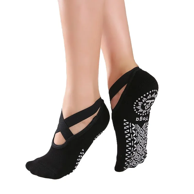 Cross Strap Cotton Yoga Socks
