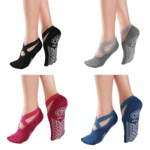 Cross Strap Cotton Yoga Socks