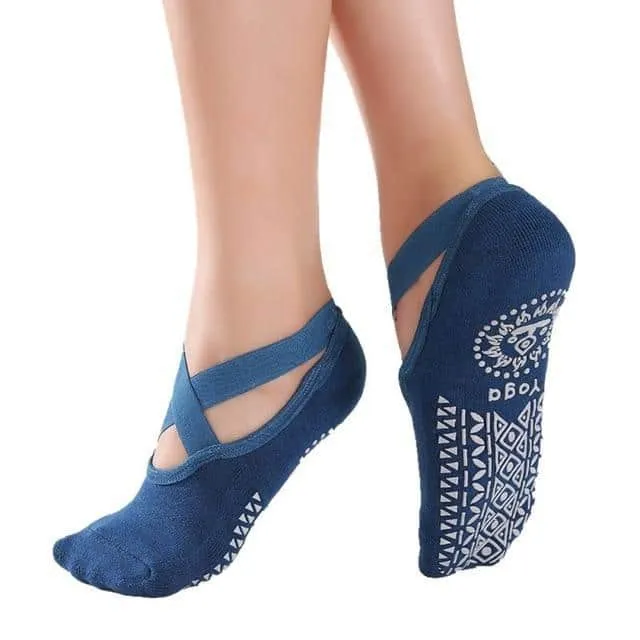 Cross Strap Cotton Yoga Socks