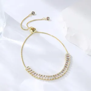 Crystal & 18K Gold-Plated Rectangle Adjustable Bracelet