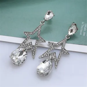 Crystal & Cubic Zirconia Star Drop Earrings