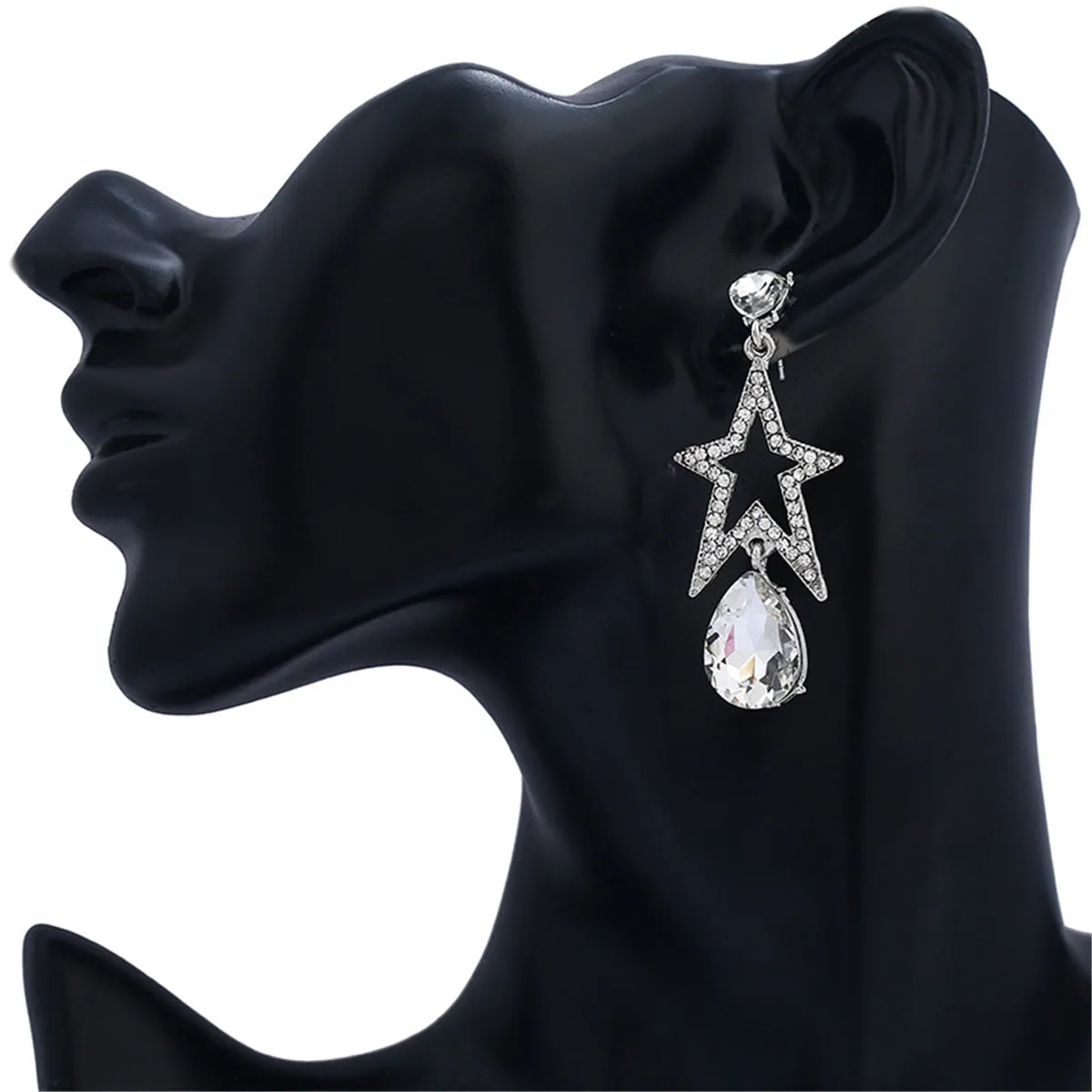 Crystal & Cubic Zirconia Star Drop Earrings
