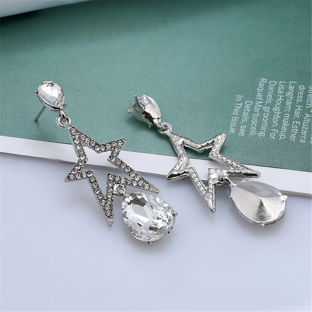 Crystal & Cubic Zirconia Star Drop Earrings