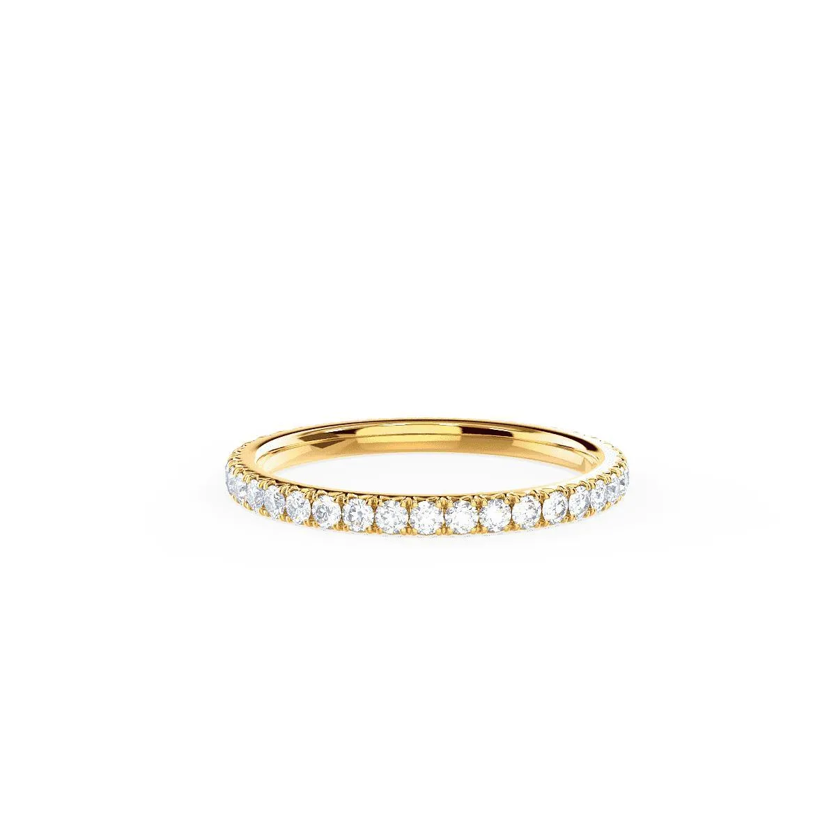 Custom Handmade 18K Gold Round Diamond Eternity Band