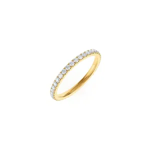 Custom Handmade 18K Gold Round Diamond Eternity Band