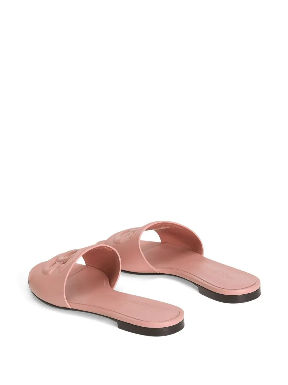 Dg logo leather flat sandals