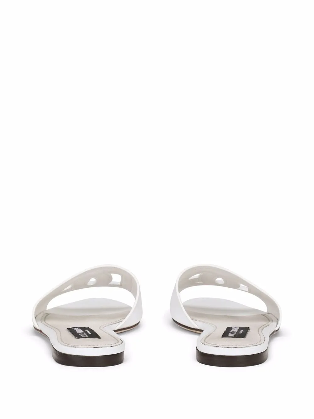 Dg logo leather flat sandals