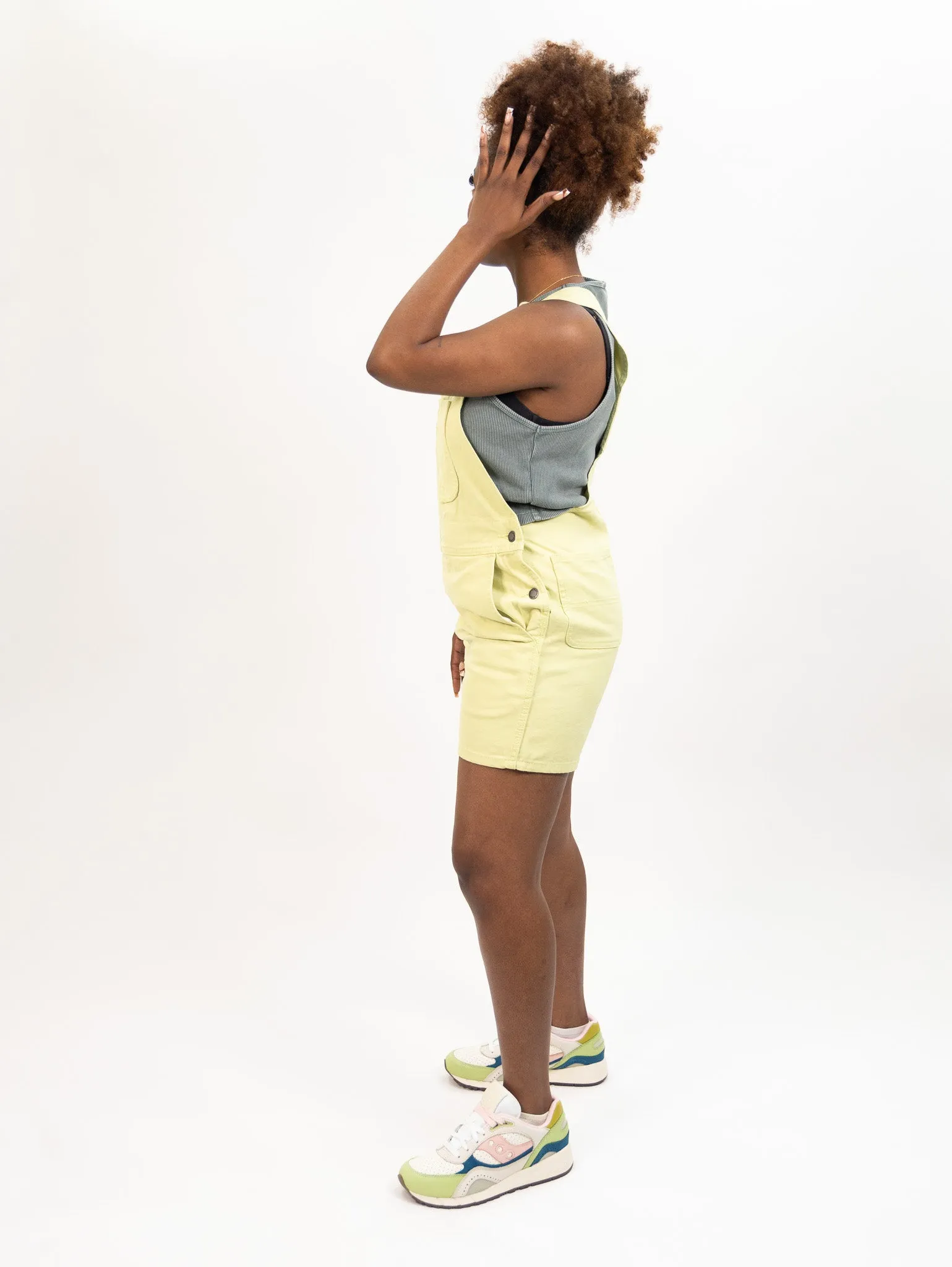 Dickies Women's Duck Canvas Short Bib - Stonewash Pale Green