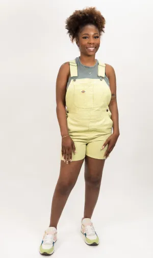Dickies Women's Duck Canvas Short Bib - Stonewash Pale Green
