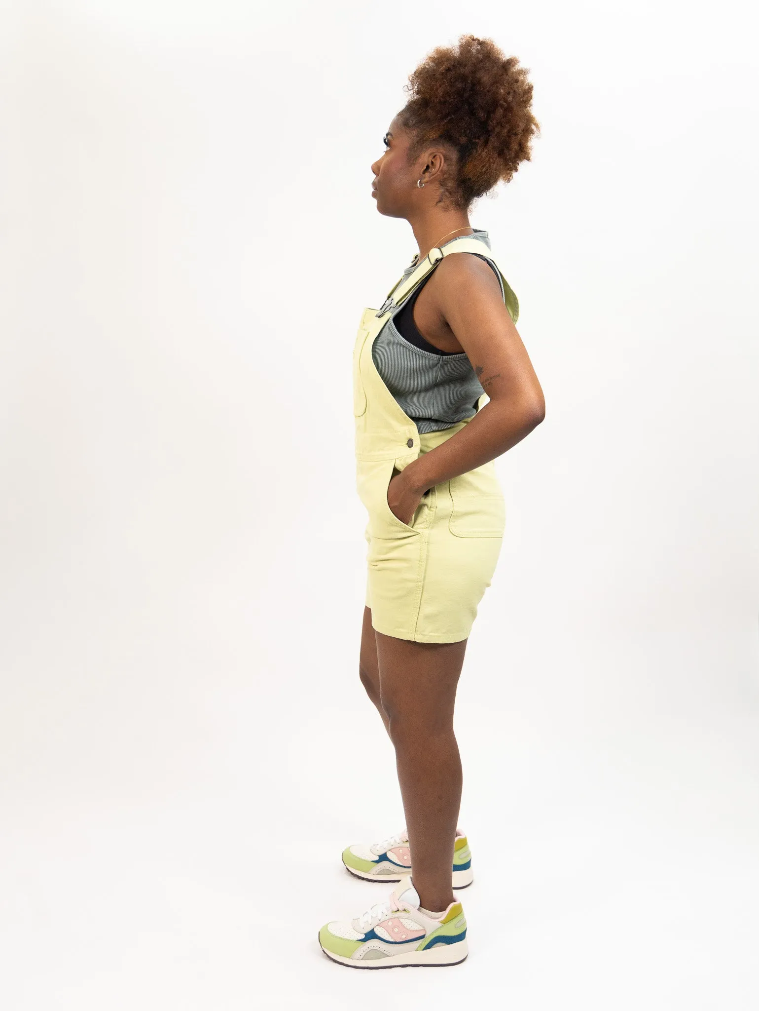 Dickies Women's Duck Canvas Short Bib - Stonewash Pale Green