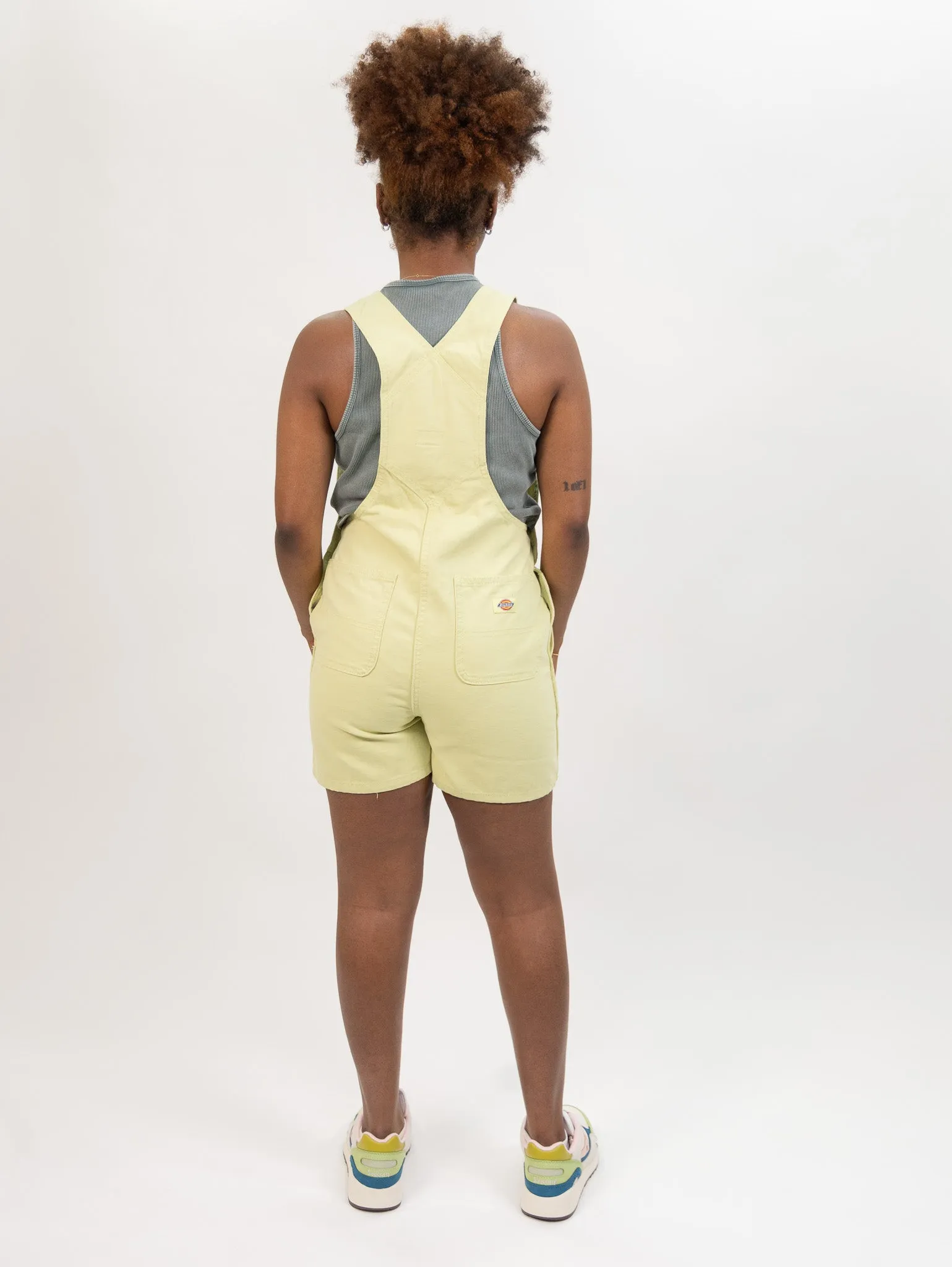 Dickies Women's Duck Canvas Short Bib - Stonewash Pale Green