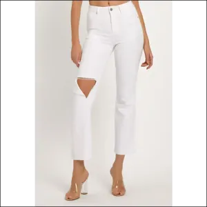 Distressed Cropped Straight Jeans: Because who Needs Perfect? 😈✨