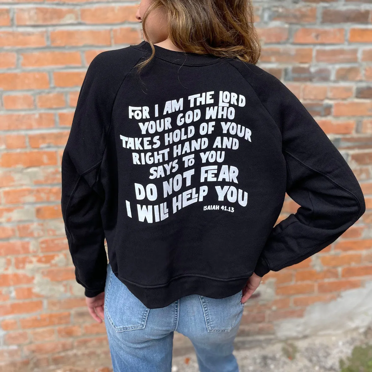 Do Not Fear Mid-Length Sweatshirt in Black