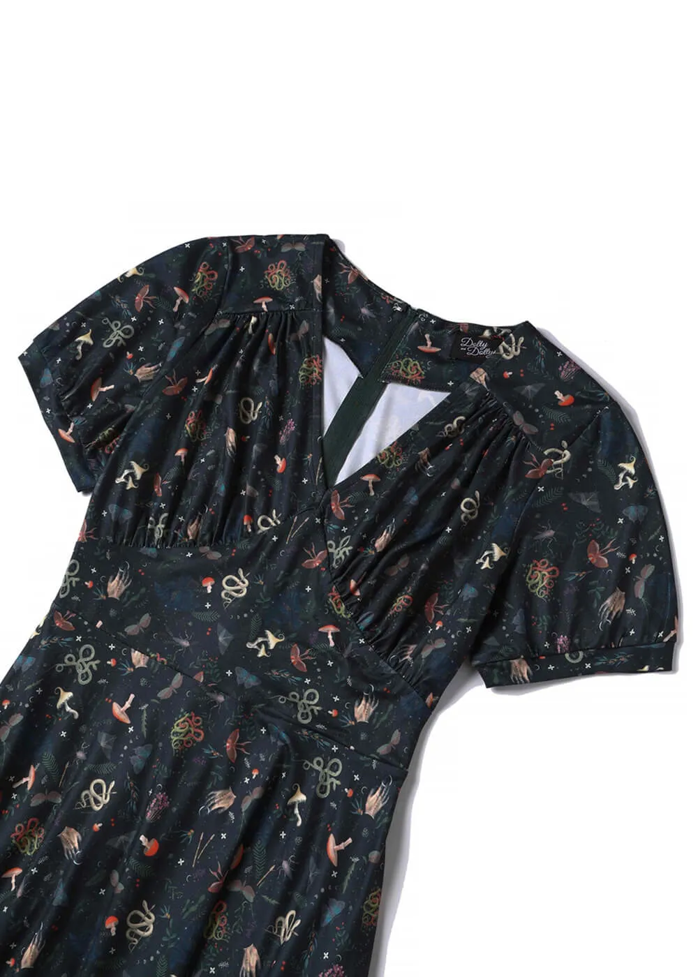 Dolly & Dotty Julia Mystic Flared Dress Dark Green