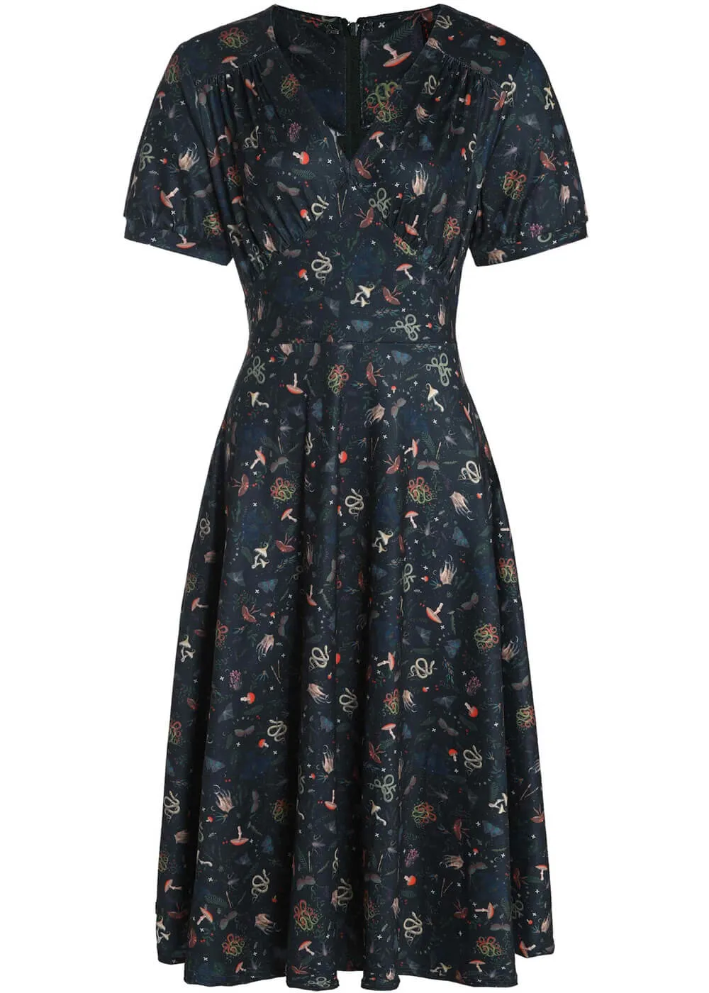 Dolly & Dotty Julia Mystic Flared Dress Dark Green
