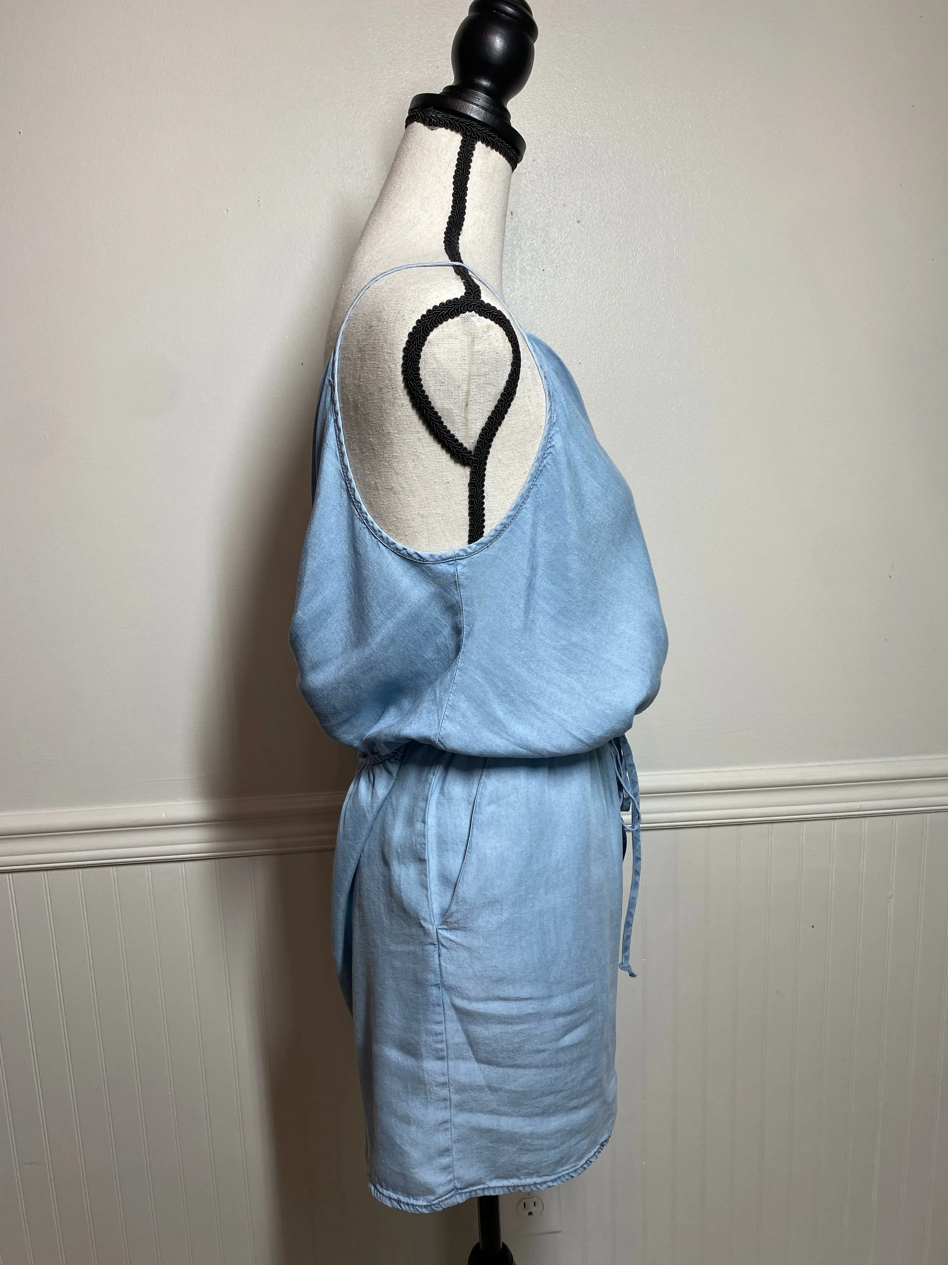 Dolly Chambray Twist Back Romper