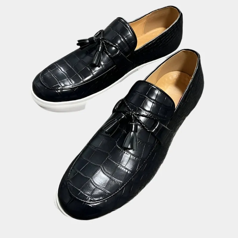 Domoir | Crocodile Leather Loafers