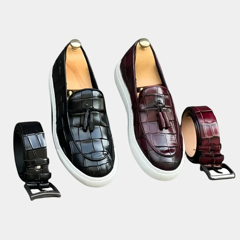 Domoir | Crocodile Leather Loafers