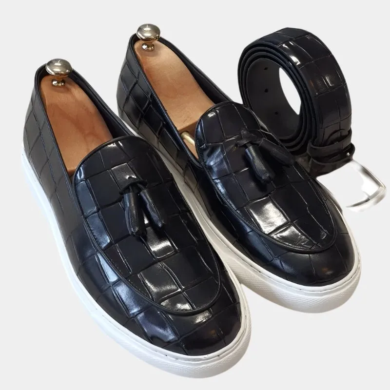 Domoir | Crocodile Leather Loafers