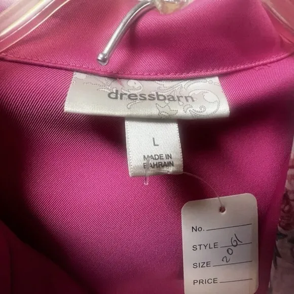 Dressbarn,Woman,Black skirt Long suit,Pink Jacket,Sz L,Buttons,Kerchief Floral.!