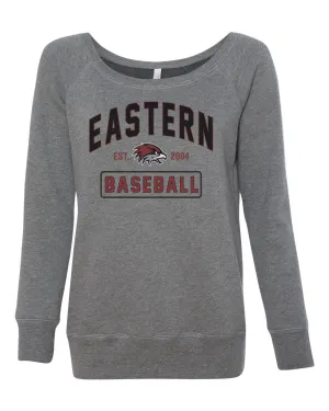 EASTERN BASEBALL EST Bella & Canvas Wide Neck Sweatshirt grey