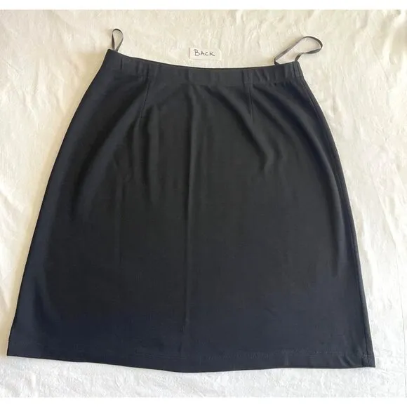 Eileen Fisher Women's Pull-On Elastic Waist Midi Skirt Black