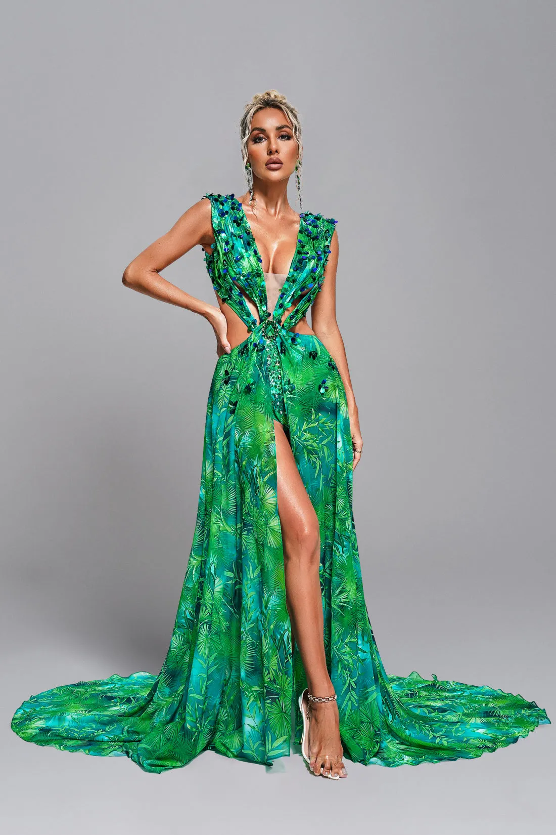 Eileen printed long dress