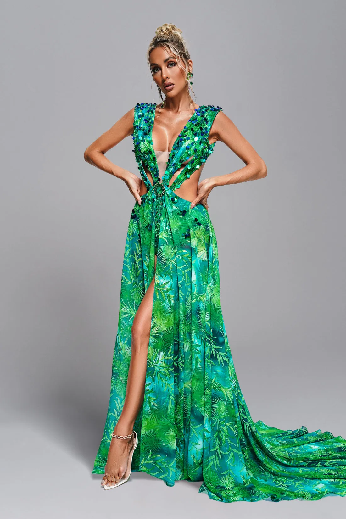 Eileen printed long dress