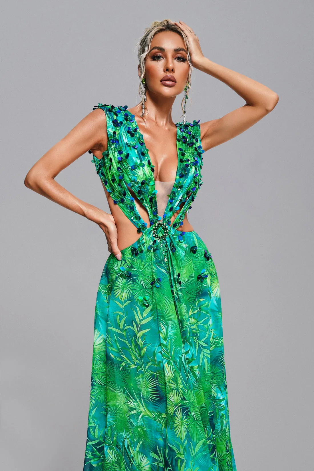 Eileen printed long dress