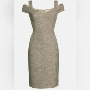 Eliza J Women's Silver Glitter Dress Size 8 | Metallic Cocktail Party Dress