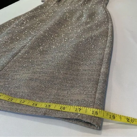 Eliza J Women's Silver Glitter Dress Size 8 | Metallic Cocktail Party Dress