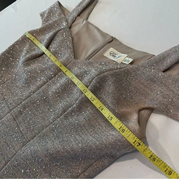 Eliza J Women's Silver Glitter Dress Size 8 | Metallic Cocktail Party Dress