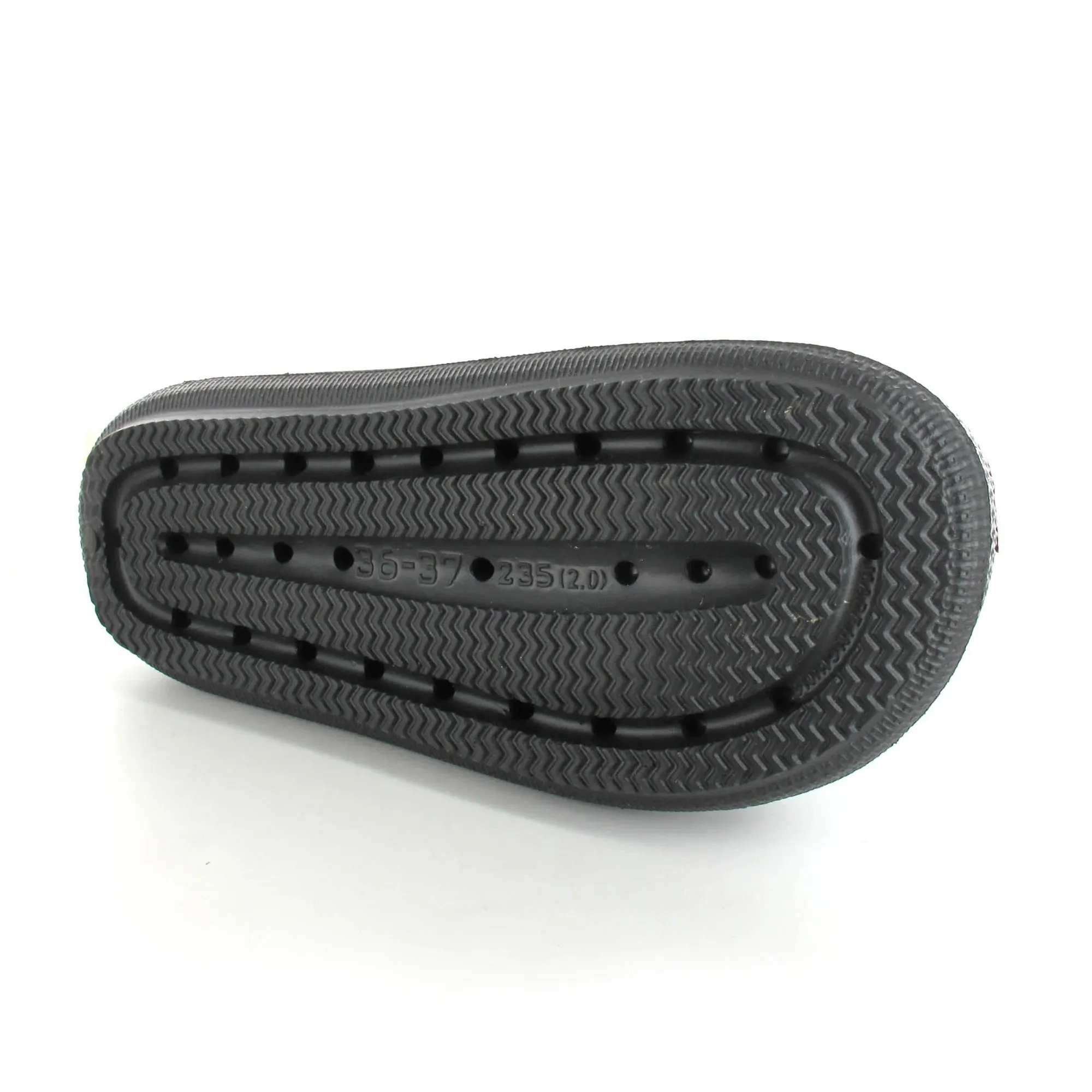 Ella Air Buckle Cushioned Lightweight Slip On Sandals In Black