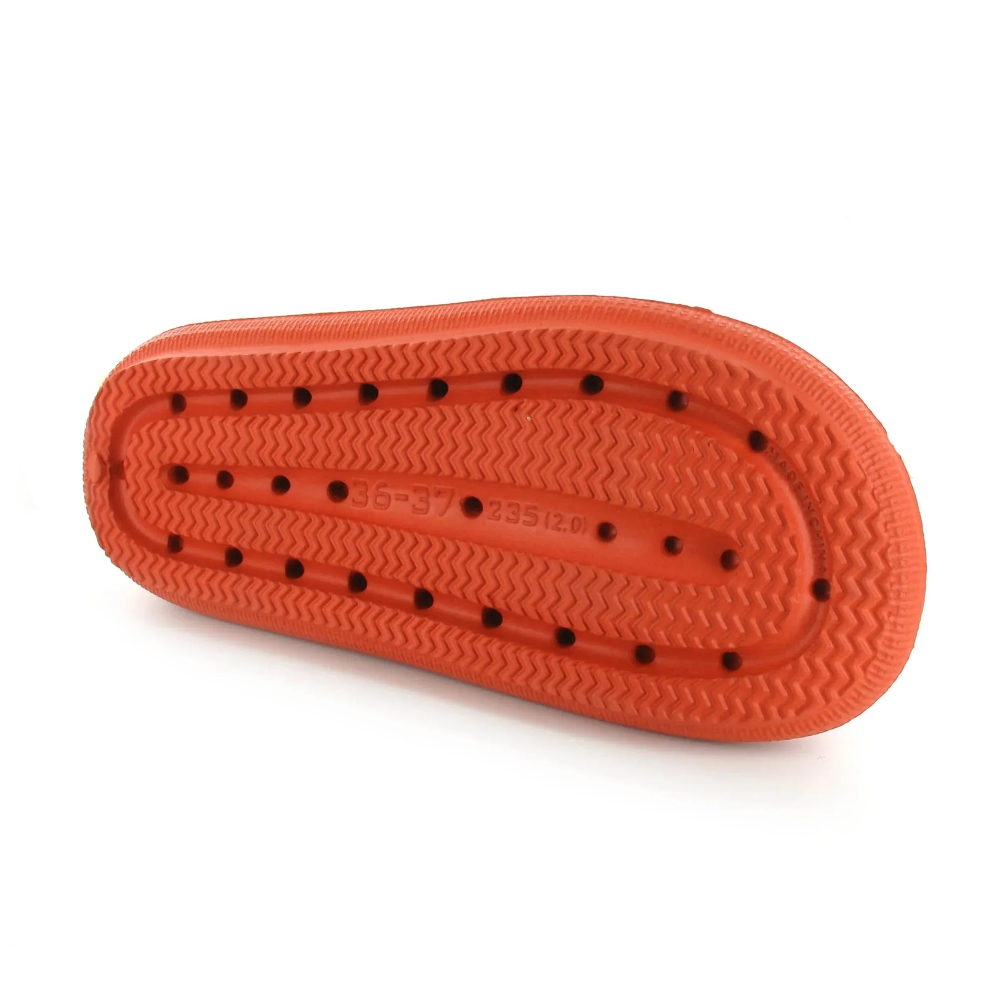 Ella Air Buckle Cushioned Lightweight Slip On Sandals In Orange