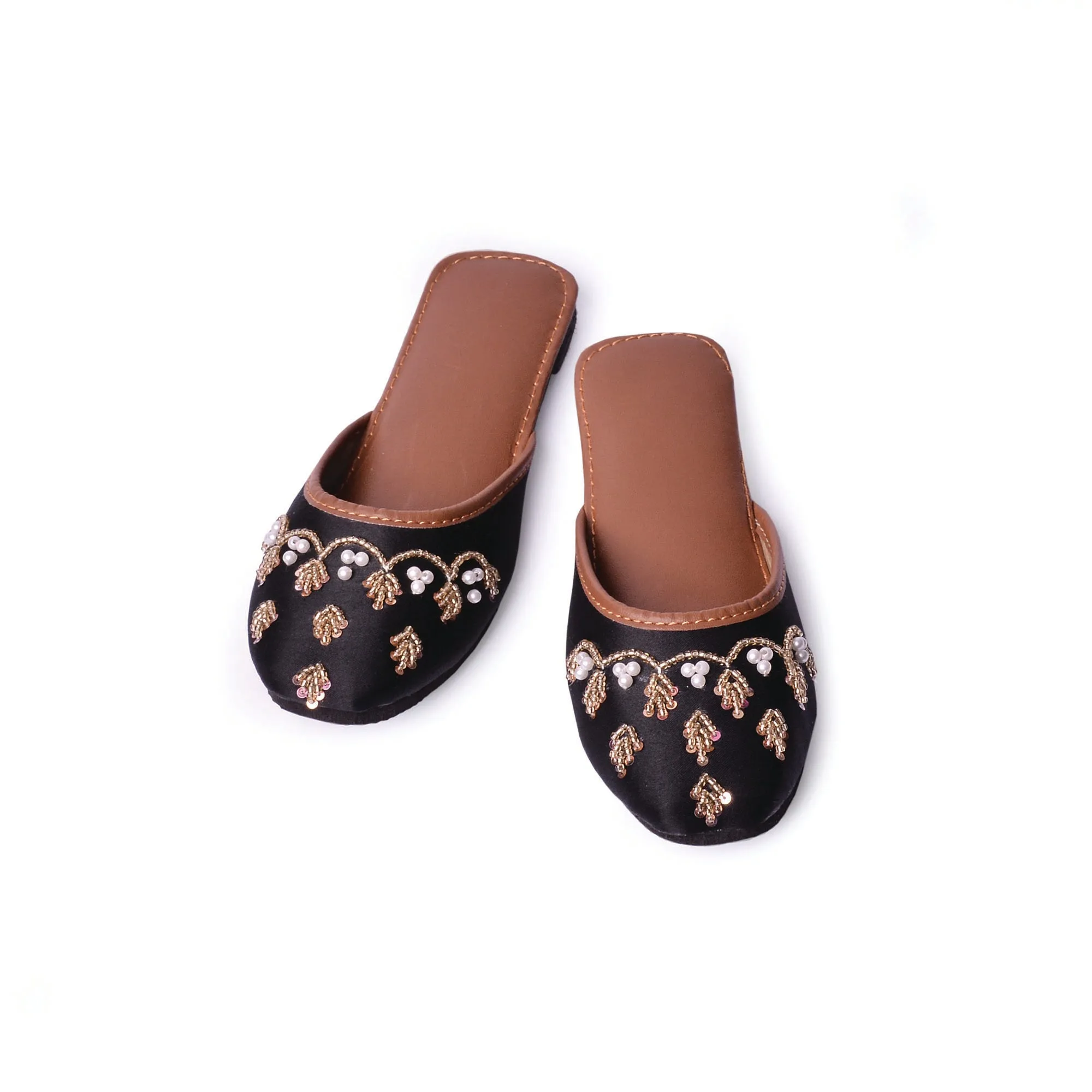 Fancy Black Open Khussa