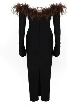 Feather Strapless Dress