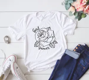 Feminist Rose Girl power T-shirt | Southern Sugar Studio