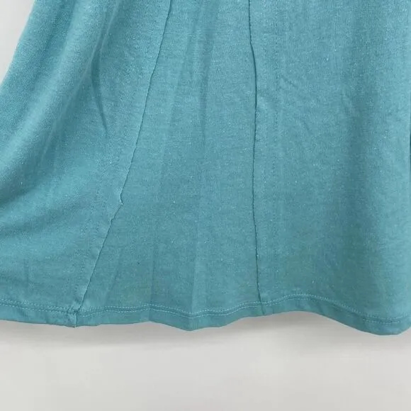 Free People FP Beach Womens Long Sleeve Miles of Beach Henley Mini Dress Blue XS