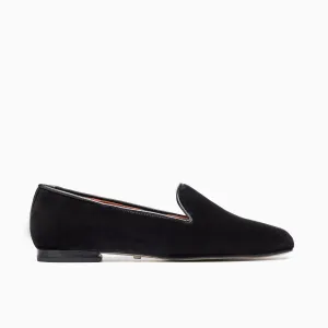 Gatsby Black Velvet Flat