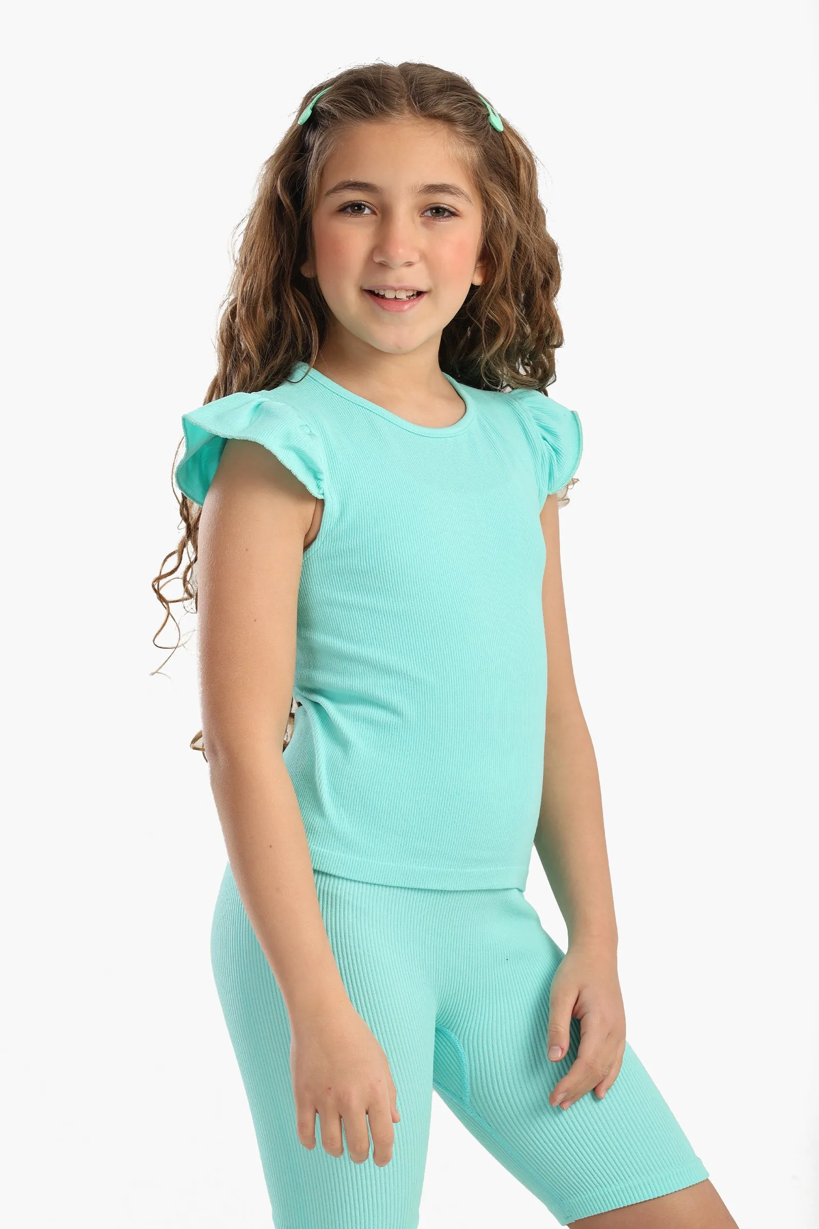 Girly Ribbed Ruffle Top